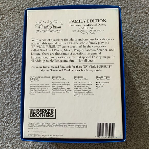 Trivial Pursuit Disney Family Edition Card Set Vintage 1986 - Picture 7 of 8